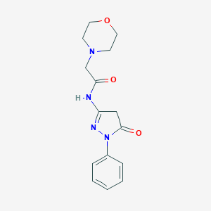 molecular formula C15H18N4O3 B276410 2-(4-morpholinyl)-N-(5-oxo-1-phenyl-4,5-dihydro-1H-pyrazol-3-yl)acetamide 