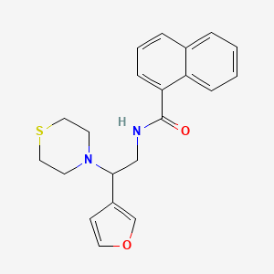 molecular formula C21H22N2O2S B2764103 N-(2-(呋喃-3-基)-2-硫代吗啉基乙基)-1-萘酰胺 CAS No. 2034513-62-5