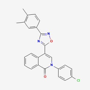 molecular formula C25H18ClN3O2 B2764104 2-(4-chlorophenyl)-4-[3-(3,4-dimethylphenyl)-1,2,4-oxadiazol-5-yl]isoquinolin-1(2H)-one CAS No. 1326937-25-0