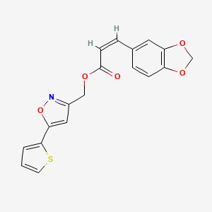 (Z)-(5-(thiophen-2-yl)isoxazol-3-yl)methyl 3-(benzo[d][1,3]dioxol-5-yl)acrylate