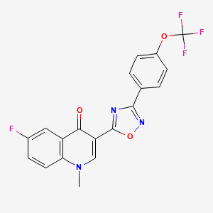 6-fluoro-1-methyl-3-{3-[4-(trifluoromethoxy)phenyl]-1,2,4-oxadiazol-5-yl}quinolin-4(1H)-one