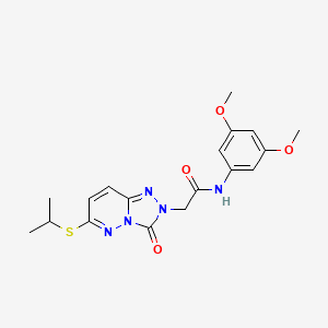 molecular formula C18H21N5O4S B2764117 N-(3,5-二甲氧基苯基)-2-(6-(异丙硫基)-3-氧代-[1,2,4]噻唑并[4,3-b]吡啉-2(3H)-基)乙酰胺 CAS No. 1040651-98-6