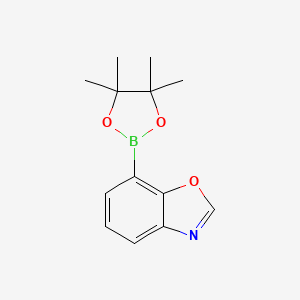molecular formula C13H16BNO3 B2764118 7-(4,4,5,5-Tetramethyl-1,3,2-dioxaborolan-2-YL)benzo[D]oxazole CAS No. 2137501-14-3