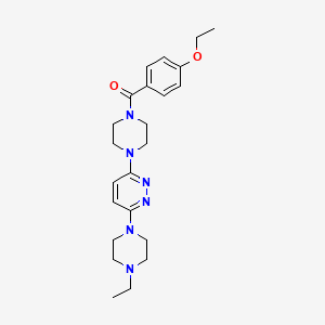 molecular formula C23H32N6O2 B2764130 (4-Ethoxyphenyl)-[4-[6-(4-ethylpiperazin-1-yl)pyridazin-3-yl]piperazin-1-yl]methanone CAS No. 898437-80-4