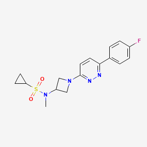 molecular formula C17H19FN4O2S B2764132 N-[1-[6-(4-Fluorophenyl)pyridazin-3-yl]azetidin-3-yl]-N-methylcyclopropanesulfonamide CAS No. 2415517-69-8