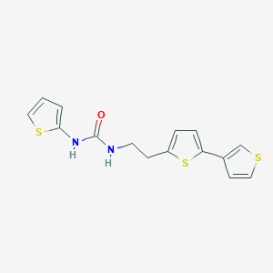 molecular formula C15H14N2OS3 B2764133 1-(2-([2,3'-Bithiophen]-5-yl)ethyl)-3-(thiophen-2-yl)urea CAS No. 2034594-82-4