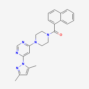 molecular formula C24H24N6O B2764135 (4-(6-(3,5-dimethyl-1H-pyrazol-1-yl)pyrimidin-4-yl)piperazin-1-yl)(naphthalen-1-yl)methanone CAS No. 1171385-58-2