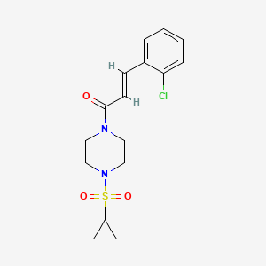 molecular formula C16H19ClN2O3S B2764137 (E)-3-(2-chlorophenyl)-1-(4-(cyclopropylsulfonyl)piperazin-1-yl)prop-2-en-1-one CAS No. 1226487-87-1