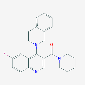 molecular formula C24H24FN3O B2764139 (4-(3,4-二氢异喹啉-2(1H)-基)-6-氟喹啉-3-基)(哌啶-1-基)甲酮 CAS No. 1326838-70-3
