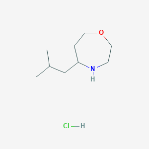 molecular formula C9H20ClNO B2764143 5-(2-Methylpropyl)-1,4-oxazepane;hydrochloride CAS No. 2309465-86-7