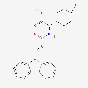 molecular formula C23H23F2NO4 B2764151 (2S)-2-(4,4-difluorocyclohexyl)-2-(9H-fluoren-9-ylmethoxycarbonylamino)acetic acid CAS No. 2248184-59-8