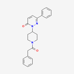 molecular formula C23H23N3O2 B2764159 6-Phenyl-2-[1-(2-phenylacetyl)piperidin-4-yl]pyridazin-3-one CAS No. 2379998-03-3