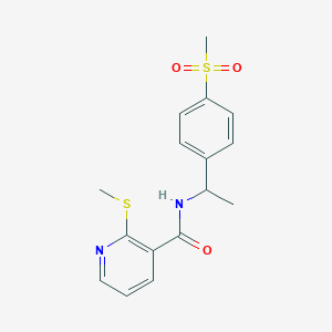 molecular formula C16H18N2O3S2 B2764162 N-[1-(4-methanesulfonylphenyl)ethyl]-2-(methylsulfanyl)pyridine-3-carboxamide CAS No. 1090459-70-3