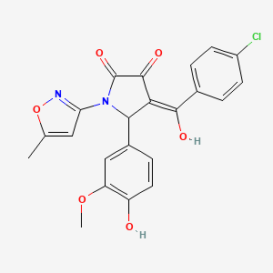4-(4-chlorobenzoyl)-3-hydroxy-5-(4-hydroxy-3-methoxyphenyl)-1-(5-methylisoxazol-3-yl)-1H-pyrrol-2(5H)-one