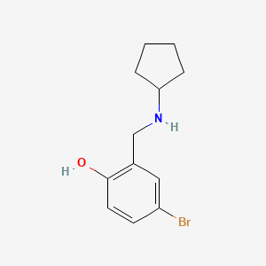 molecular formula C12H16BrNO B2764171 4-Bromo-2-[(cyclopentylamino)methyl]phenol CAS No. 1232777-69-3