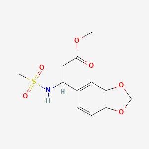 molecular formula C12H15NO6S B2764174 Methyl 3-(1,3-benzodioxol-5-yl)-3-[(methylsulfonyl)amino]propanoate CAS No. 866136-96-1