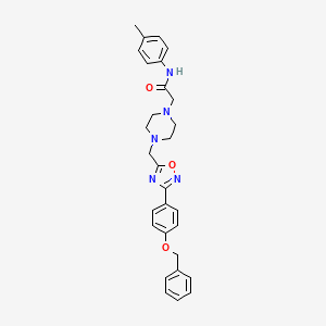 2-[4-({3-[4-(benzyloxy)phenyl]-1,2,4-oxadiazol-5-yl}methyl)piperazin-1-yl]-N-(4-methylphenyl)acetamide