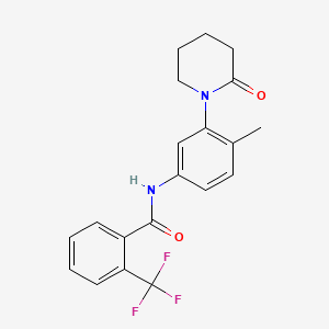 molecular formula C20H19F3N2O2 B2764176 N-(4-methyl-3-(2-oxopiperidin-1-yl)phenyl)-2-(trifluoromethyl)benzamide CAS No. 941873-15-0