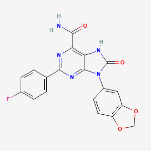 molecular formula C19H12FN5O4 B2764179 9-(1,3-benzodioxol-5-yl)-2-(4-fluorophenyl)-8-oxo-7H-purine-6-carboxamide CAS No. 896301-29-4