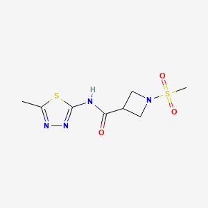 molecular formula C8H12N4O3S2 B2764182 N-(5-methyl-1,3,4-thiadiazol-2-yl)-1-(methylsulfonyl)azetidine-3-carboxamide CAS No. 1448127-89-6