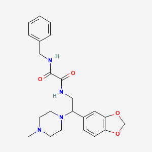 molecular formula C23H28N4O4 B2764185 N1-(2-(benzo[d][1,3]dioxol-5-yl)-2-(4-methylpiperazin-1-yl)ethyl)-N2-benzyloxalamide CAS No. 896335-11-8