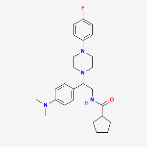 molecular formula C26H35FN4O B2764186 N-(2-(4-(dimethylamino)phenyl)-2-(4-(4-fluorophenyl)piperazin-1-yl)ethyl)cyclopentanecarboxamide CAS No. 941986-19-2