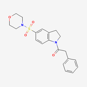 molecular formula C20H22N2O4S B2764189 1-(5-(Morpholinosulfonyl)indolin-1-yl)-2-phenylethanone CAS No. 919063-47-1