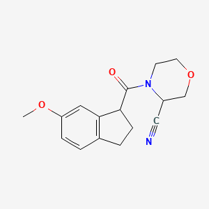 4-(6-Methoxy-2,3-dihydro-1H-indene-1-carbonyl)morpholine-3-carbonitrile