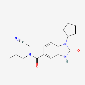 molecular formula C18H22N4O2 B2764192 N-(cyanomethyl)-1-cyclopentyl-2-oxo-N-propyl-2,3-dihydro-1H-1,3-benzodiazole-5-carboxamide CAS No. 1311938-31-4