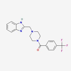 molecular formula C20H19F3N4O B2764204 (4-((1H-benzo[d]imidazol-2-yl)methyl)piperazin-1-yl)(4-(trifluoromethyl)phenyl)methanone CAS No. 1170453-96-9
