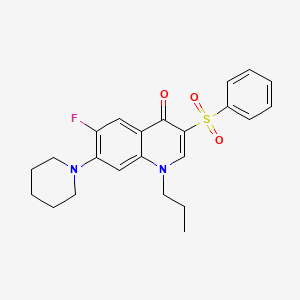 molecular formula C23H25FN2O3S B2764207 6-fluoro-3-(phenylsulfonyl)-7-piperidin-1-yl-1-propylquinolin-4(1H)-one CAS No. 892758-72-4