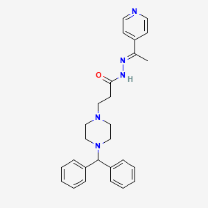 molecular formula C27H31N5O B2764208 (E)-3-(4-苯甲基哌嗪-1-基)-N'-(1-(吡啶-4-基)乙烯基)丙酰肼 CAS No. 398997-92-7