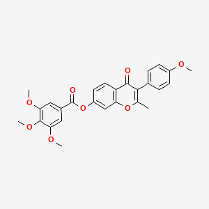 molecular formula C27H24O8 B2764210 3-(4-甲氧基苯基)-2-甲基-4-氧代-4H-香豆素-7-基-3,4,5-三甲氧基苯甲酸酯 CAS No. 618389-08-5