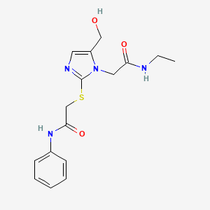 2-[2-[(2-anilino-2-oxoethyl)thio]-5-(hydroxymethyl)-1H-imidazol-1-yl]-N-ethylacetamide