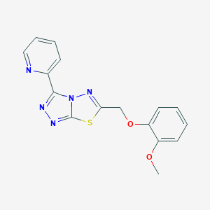 molecular formula C16H13N5O2S B276422 6-[(2-Methoxyphenoxy)methyl]-3-(2-pyridinyl)[1,2,4]triazolo[3,4-b][1,3,4]thiadiazole 