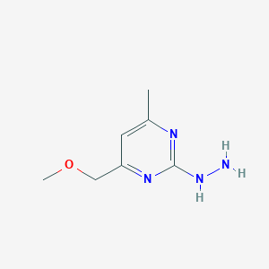 molecular formula C7H12N4O B2764222 2-肼基-4-(甲氧甲基)-6-甲基嘧啶 CAS No. 1114595-43-5