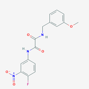 molecular formula C16H14FN3O5 B2764230 N1-(4-fluoro-3-nitrophenyl)-N2-(3-methoxybenzyl)oxalamide CAS No. 899744-04-8
