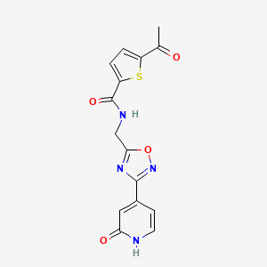 5-acetyl-N-((3-(2-oxo-1,2-dihydropyridin-4-yl)-1,2,4-oxadiazol-5-yl)methyl)thiophene-2-carboxamide