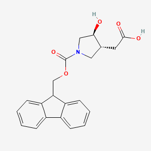 2-[(3R,4S)-1-(9H-Fluoren-9-ylmethoxycarbonyl)-4-hydroxypyrrolidin-3-yl]acetic acid