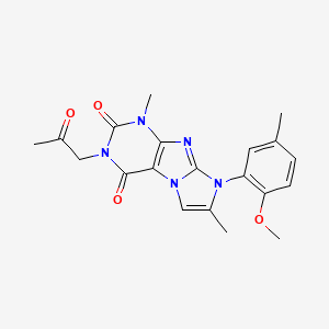 6-(2-Methoxy-5-methylphenyl)-4,7-dimethyl-2-(2-oxopropyl)purino[7,8-a]imidazole-1,3-dione