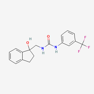 molecular formula C18H17F3N2O2 B2764258 1-((1-羟基-2,3-二氢-1H-茚-1-基)甲基)-3-(3-(三氟甲基)苯基)脲 CAS No. 1351634-17-7