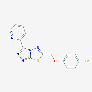 molecular formula C15H10BrN5OS B276426 6-[(4-Bromophenoxy)methyl]-3-(2-pyridinyl)[1,2,4]triazolo[3,4-b][1,3,4]thiadiazole 