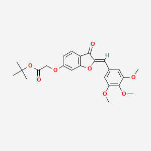 molecular formula C24H26O8 B2764262 (Z)-tert-butyl 2-((3-oxo-2-(3,4,5-trimethoxybenzylidene)-2,3-dihydrobenzofuran-6-yl)oxy)acetate CAS No. 858769-31-0