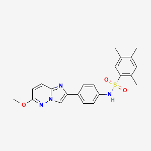 molecular formula C22H22N4O3S B2764267 N-(4-(6-methoxyimidazo[1,2-b]pyridazin-2-yl)phenyl)-2,4,5-trimethylbenzenesulfonamide CAS No. 953174-58-8