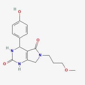 4-(4-hydroxyphenyl)-6-(3-methoxypropyl)-1H,2H,3H,4H,5H,6H,7H-pyrrolo[3,4-d]pyrimidine-2,5-dione