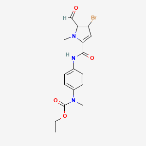 molecular formula C17H18BrN3O4 B2764283 乙酸-4-[(4-溴-5-甲酰基-1-甲基吡咯-2-羰基)氨基]苯甲酰-N-甲酸酯 CAS No. 1384675-52-8