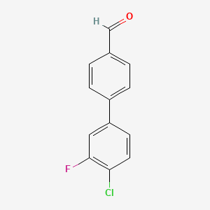 molecular formula C13H8ClFO B2764292 4-(4-Chloro-3-fluorophenyl)benzaldehyde CAS No. 842140-45-8