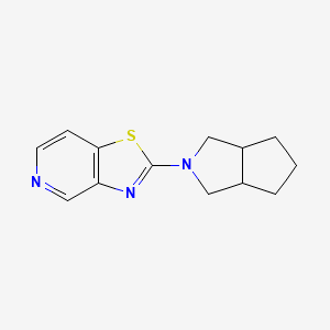 molecular formula C13H15N3S B2764296 2-(3,3a,4,5,6,6a-Hexahydro-1H-cyclopenta[c]pyrrol-2-yl)-[1,3]thiazolo[4,5-c]pyridine CAS No. 2326074-49-9