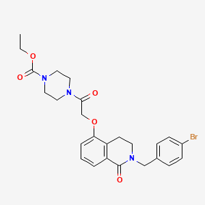 Ethyl 4-[2-[[2-[(4-bromophenyl)methyl]-1-oxo-3,4-dihydroisoquinolin-5-yl]oxy]acetyl]piperazine-1-carboxylate