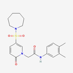 molecular formula C21H27N3O4S B2764301 2-(5-(azepan-1-ylsulfonyl)-2-oxopyridin-1(2H)-yl)-N-(3,4-dimethylphenyl)acetamide CAS No. 1251609-28-5